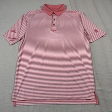 Bobby Jones Polo Mens XL Red White Stripe Performance PGA Tour Championship