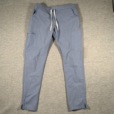 FIGS Scrub Pants Womens Medium Blue Technical Collection Jogger Zip Pocket