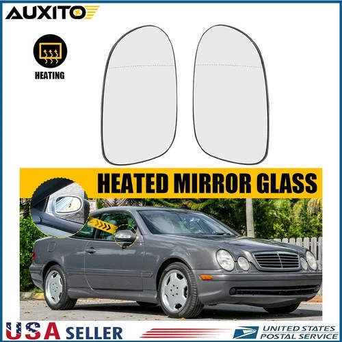 2X Mirror Glass Replacement Heated w/ Backing LH+RH for Mercedes-Benz CLK55 N