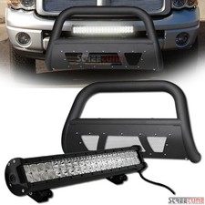 For 02-09 Ram 150025003500 Matte Blk Studded Mesh Bull Bar120w Cree Led Light