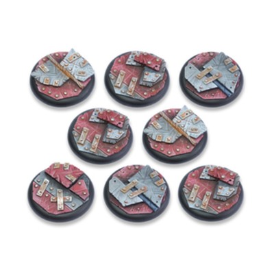 Tabletop Art Mini Base Scrap Steel 40mm Round Base w/Lip - Scrap Steel Pack New
