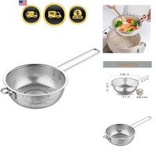 Stainless Steel Basin Colander with Handle Kitchen Strainer, Resting Feet and...