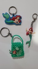 HTF VTG Disney Ariel Little Mermaid Keychain Lot of 3 Excellent Condition Rare