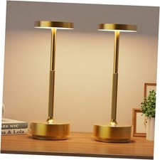 2 Pack Cordless Table Lamp Rechargeable - Waterproof, Touch 3-Color 2 Pack Gold