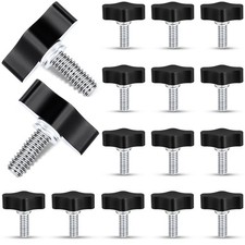 16 PCS 1/420x3/4 Inch Stainless Steel Thumb Screw Black Tee Wing Knob