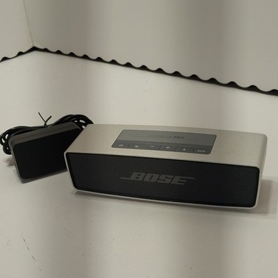 Bose SoundLink Mini Portable Bluetooth Speaker Silver/Black AUX w/ AC Adapter