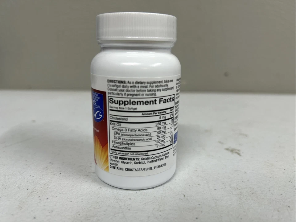 CVS 纯南极磷虾油 Omega-3 心脏健康 60 粒 350 毫克有效期至 2026 年 5 月 — 第 2/4 张图片