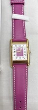 Orologio Coach W503B Swiss Made donna pelle rosa tono oro rettangolare con scatola
