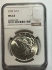 1927-D Peace Dollar MS 62