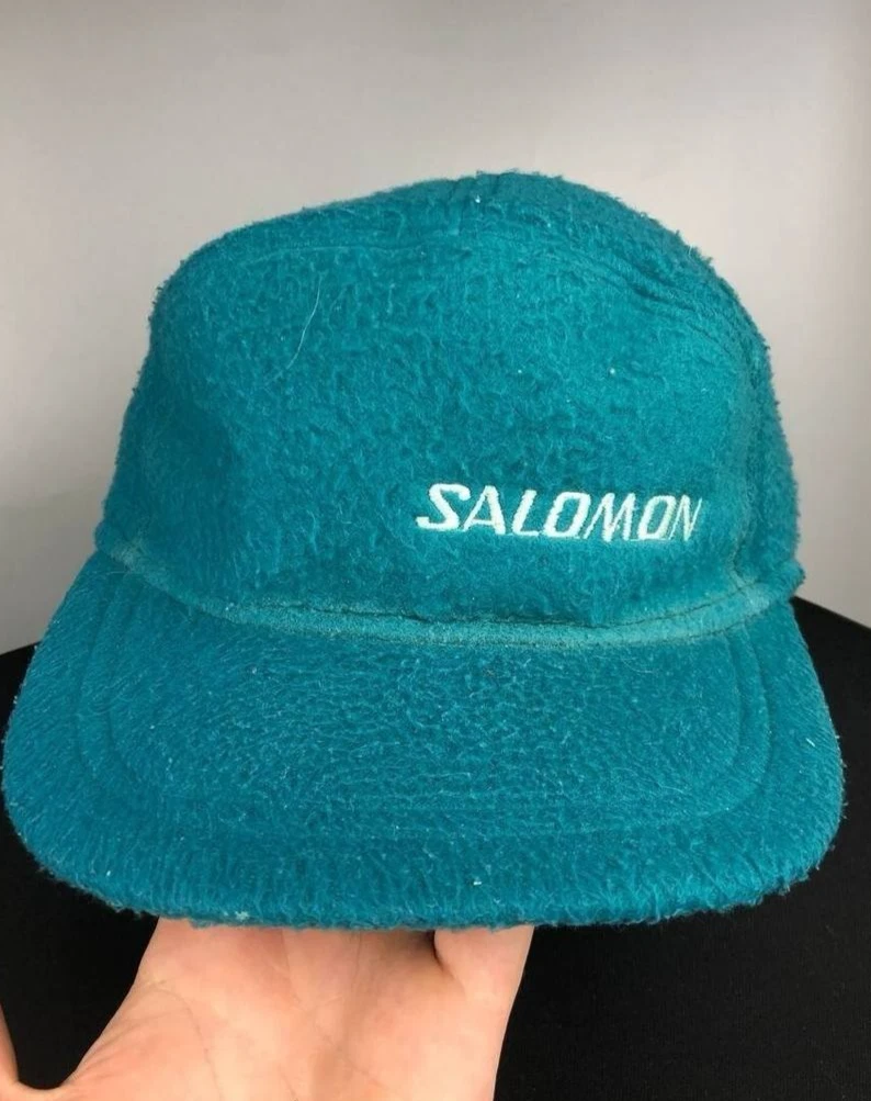 Salomon Vintage Turquoise Fleece Cap Hat Unisex Outdoor Winter Warm