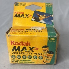 Vintage Kodak Max 800 Film 2 Rolls 24 Exp 35mm Color Print USA 2002 Unopened Box