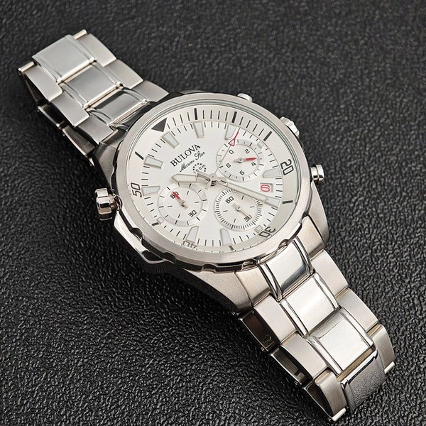 Bulova 96B255 Marine Star Cronógrafo Hombre Blanco Reloj 43 mm 4