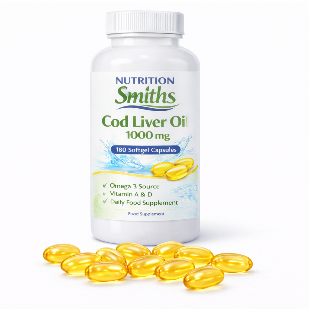 High Strength Cod Liver Oil Capsules 1000mg 180 Softgels Omega 3 Vitamins