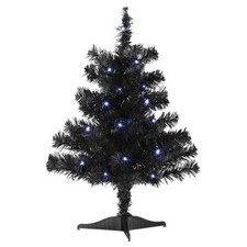 Old World Christmas Mini Black Tree Pre-Lit Battery Operated