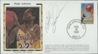 Magic Johnson Los Angeles Lakers Signed Silk Cachet JSA Authenticated