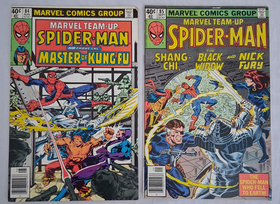 Marvel Comics Marvel Team-Up #84 & #85,  1979 Bronze  Spider-Man Shang-Chi Byrne