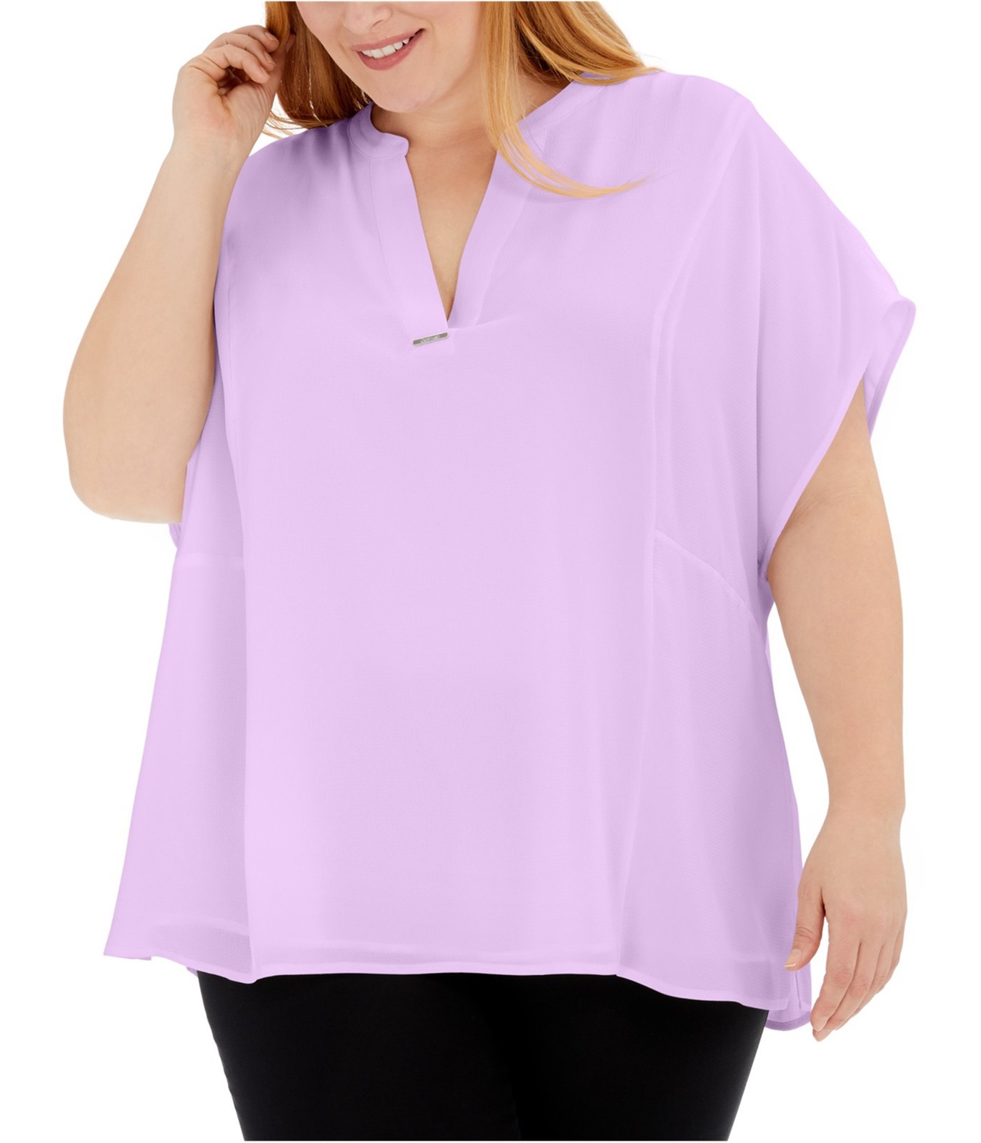 Calvin Klein Womens Solid Pullover Blouse, lhtpru… - image 1