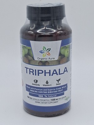 Organic Aura Triphala, 1500mg, 150 capsules
