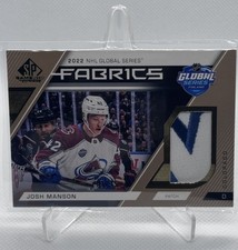 2023 SP Game Used 2022 Global Series Fabrics 13/35 Josh Manson #GS-19 Patch AVS