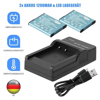 2x NP-BN1 Akku & LED Ladegerät Für Sony DSC-W800 DSC-WX220 DSC-W830 WX1 T110 TF1