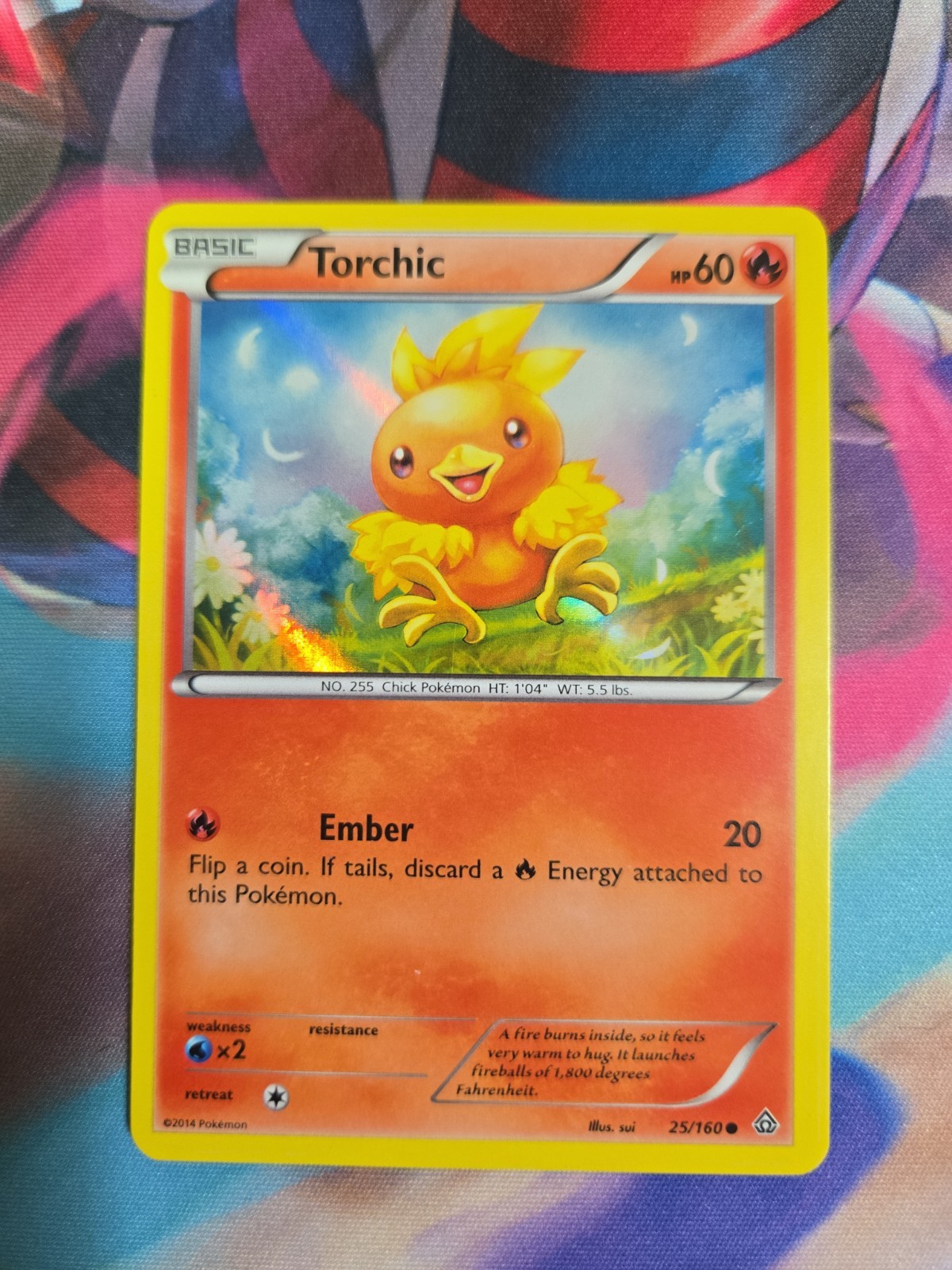 Pokemon TORCHIC 25/160 Sheen Holo (2015 XY Primal Clash) LP