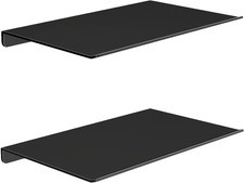 Black Metal Floating Wall Shelf - 8 Inch