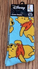Disney Winnie The Pooh Crew Novelty Socks Adult Size 9-13 NWT FREE SHIPPING