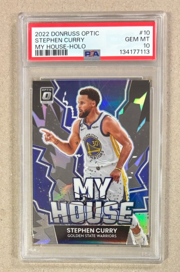 2022 DONRUSS OPTIC MY HOUSE HOLO #10 STEPHEN CURRY PSA 10 GEM 💎 MINT