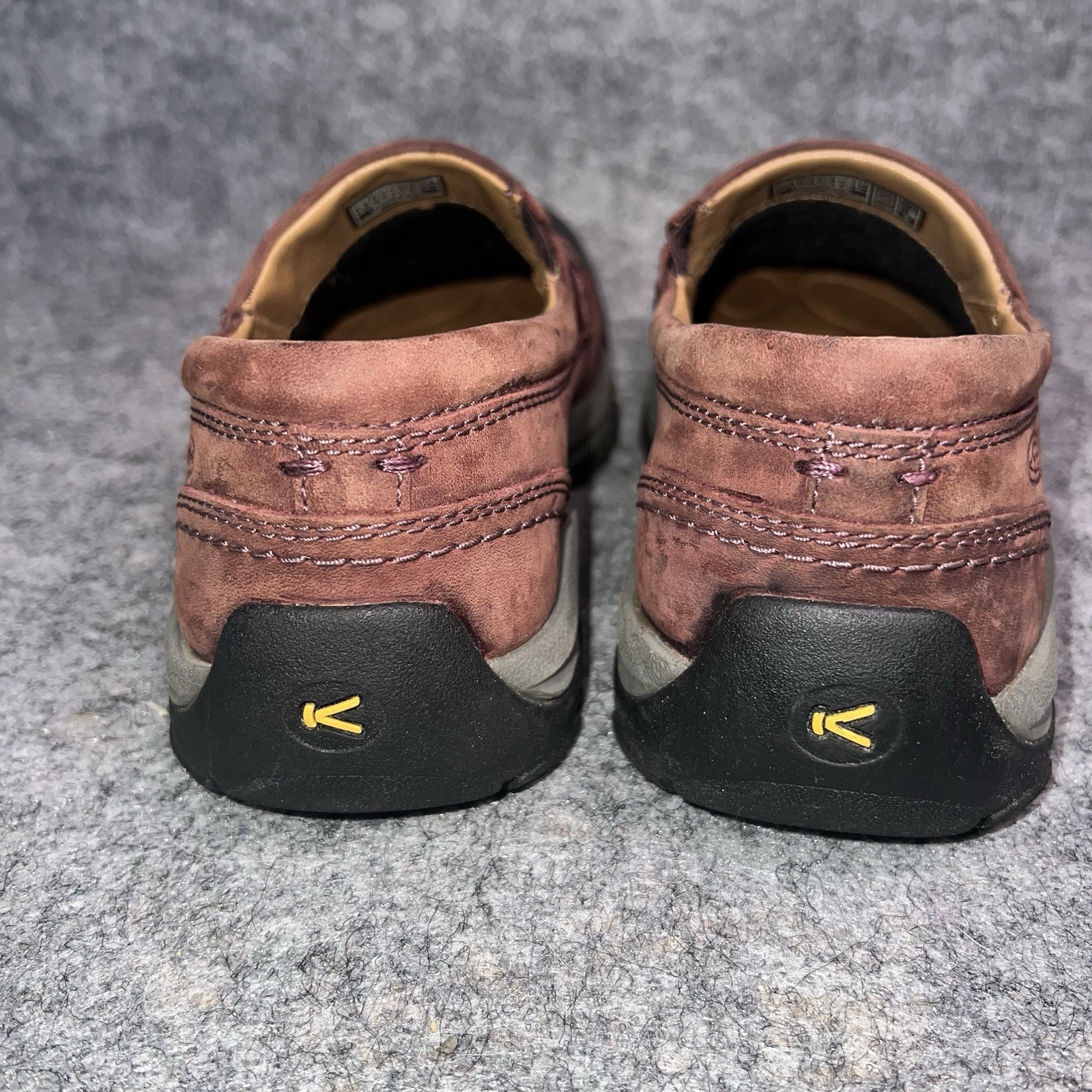 Zoccoli scarpe da trekking Keen donna Kaci pelle marrone pieno fiore slip on taglia US 7