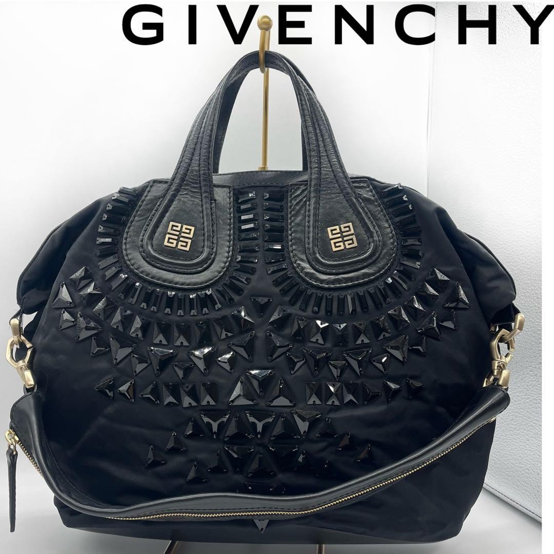 Givenchy Nightingale Shoulder Bag Leather Black Authentic F1117102