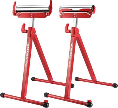Adjustable Folding Roller Stand for Table Saws & Planers - 250 LB Support
