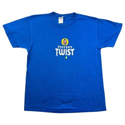 Fruit Of The Loom T-Shirt L Herren Blau Vintage Fosters Bier Grafik Kneipe Man Cave