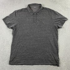 Vince Polo Shirt Mens 2XL Slub Cotton Modal Heathered Gray Soft Short Sleeve