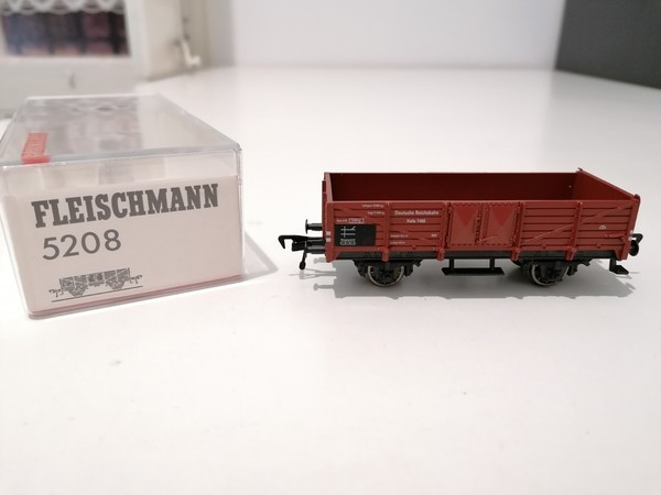 Fleischmann H0 5208 Vagón de Bordes Altos DR Nuevo New OVP