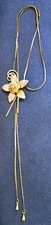 Very Nice Gold-Tone Flower Slide Bolo Necklace