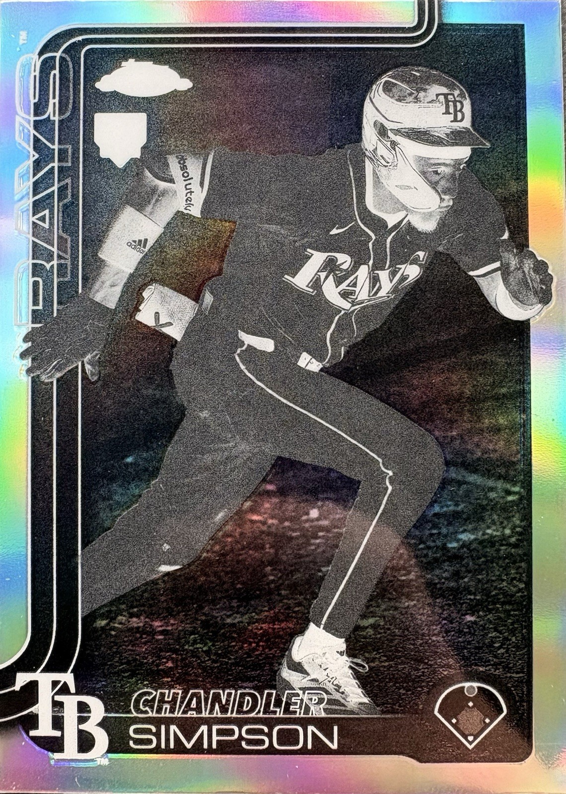 2025 Topps Chrome Update Chandler Simpson Rays #USC179 Negative Refractor