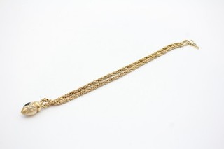 Collana Christian Dior tono oro smalto pietra set ciondolo firmato marchiato