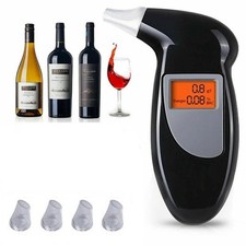 Self Breathalyser Breath Alcohol Tester, ABS LCD, Black