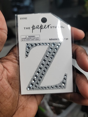 The Paper STUDIO SILVER LETTER Z ADHESIVE GEMS 1PC ST1
