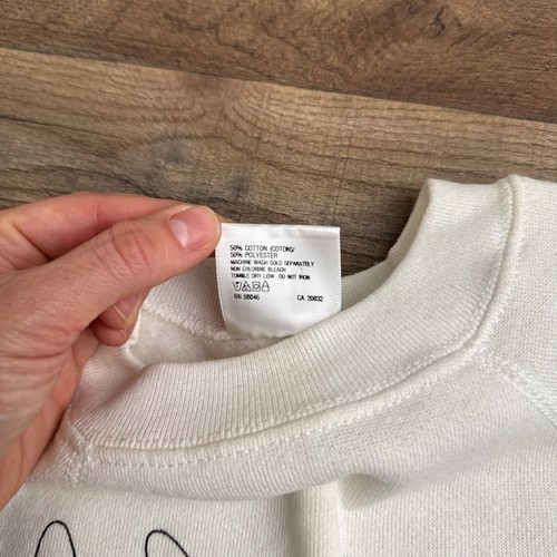 Sudadera De Colección Años 90 Navidad Cuello Redondo Para Hombre Grande Blanca Reno Tultex - Imagen 4 de 9