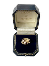 Snake Ring 9ct Gold 1973 Vintage Double Headed Garnet Eyed Snake Ring - Size T