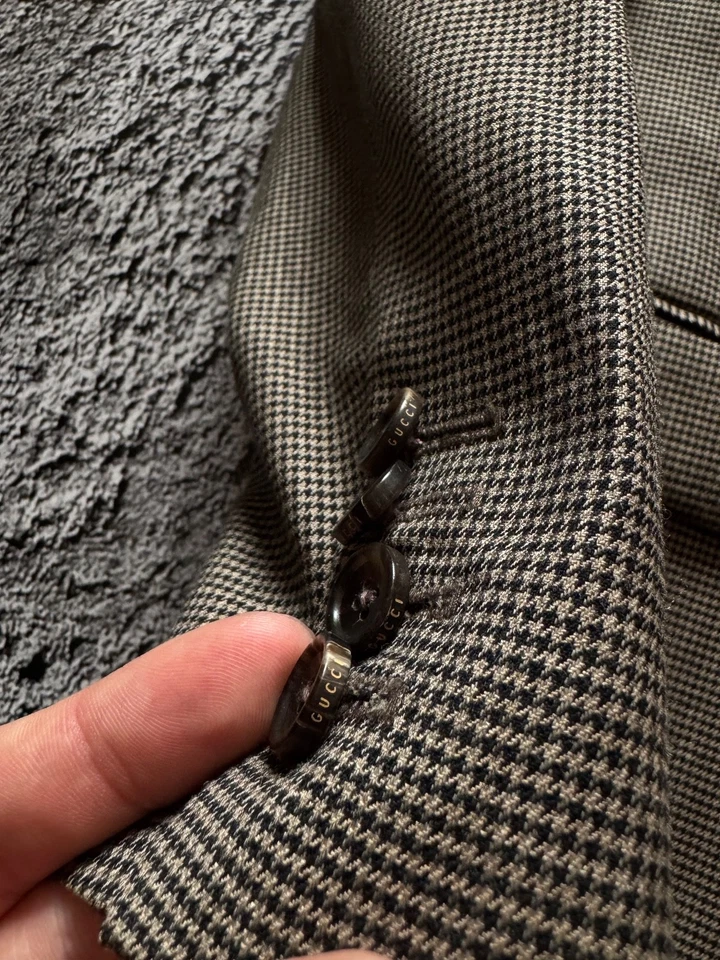Gucci Mens Grey Wool Monogram Lining Two Piece Suit Size 54R - Image 4 of 4