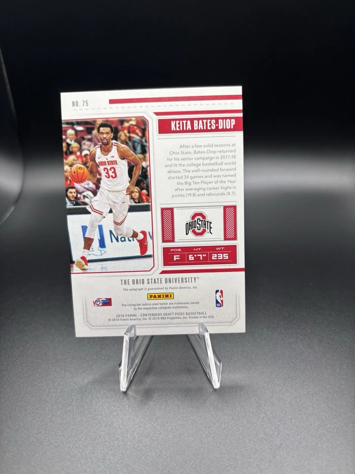 2018 Contenders Draft Picks Playoff /23 Keita Bates-Diop Auto Cracked Ice OSU RC - Image 2 of 2