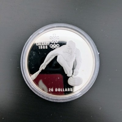1988 Calgary Olympics $20 Silver Coin Boxed Set: Curling and