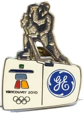 Olympics Vancouver 2010 Hockey Player Sponsor General Electric Lapel Pin