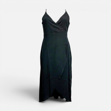 NA-KD women's dress wrap midi dress deep black, 40