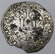 RARE Monnaie Argent, Maille Blanche - Charles IV 1323-1328 (1.5g)