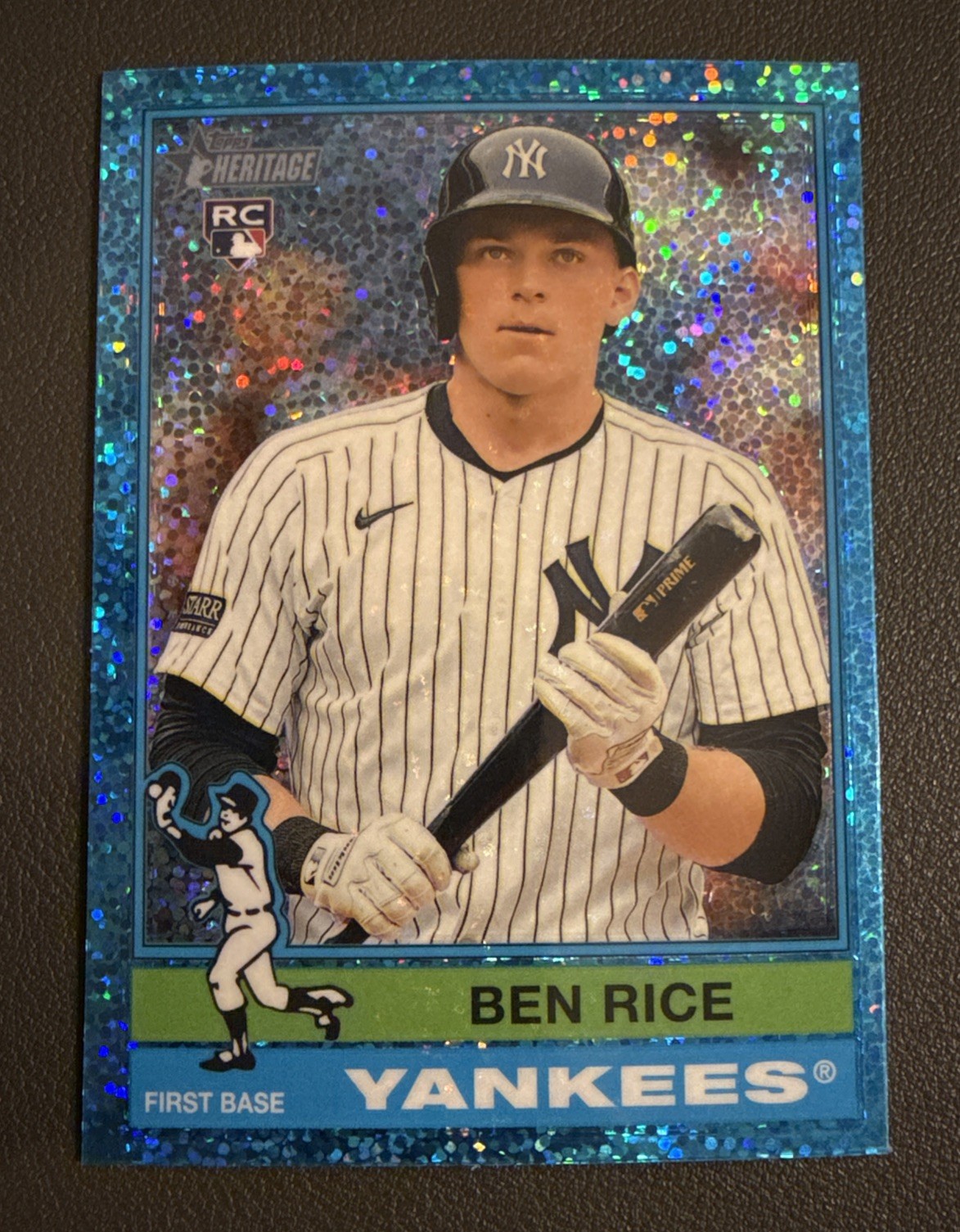 2025 Topps Heritage - Ben Rice #406 Chrome Light Blue Sparkle Refractor (RC)