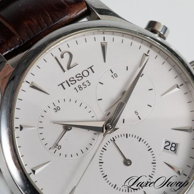#1 MENSWEAR Tissot Tradition T063817A White Dial Chronograph 42mm Quartz Watch