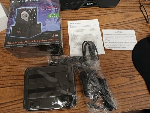 Thermaltake Black Widow Dual Hard Drives Docking Station ST0014U eSATA USB NOS